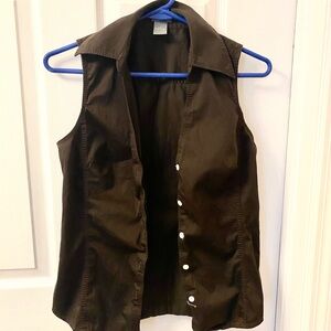 Ann Taylor Black Button Down Vest